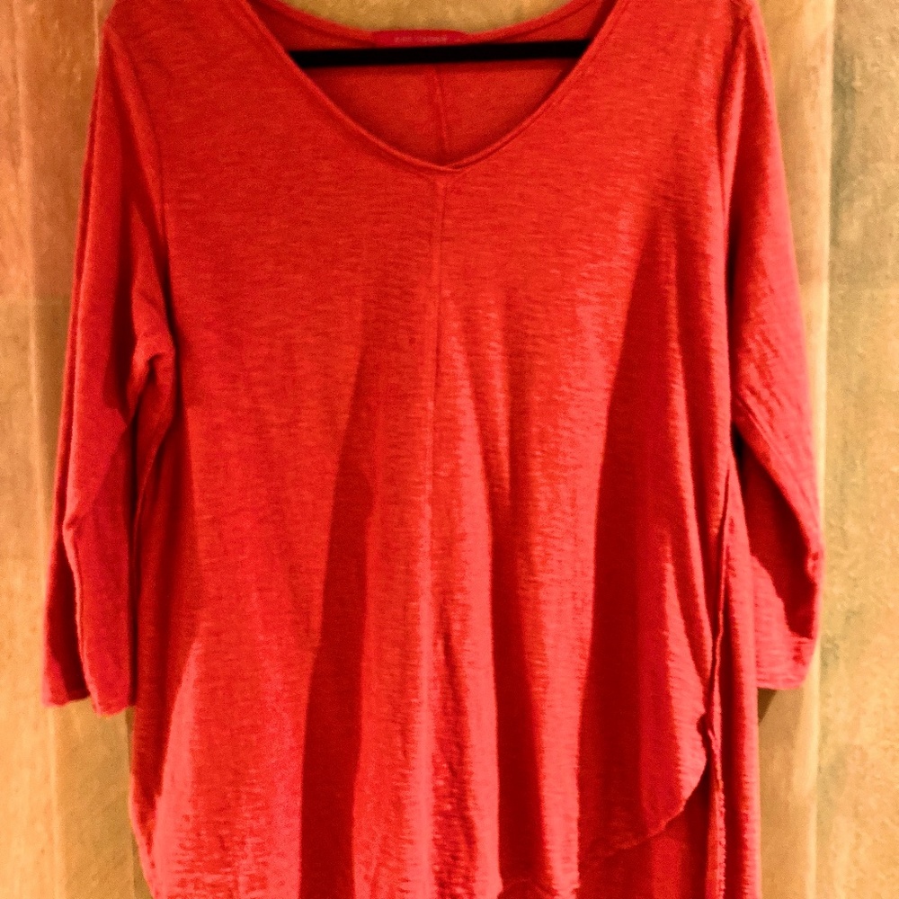 Women's Cotton/Linen Burnt orange tunic top